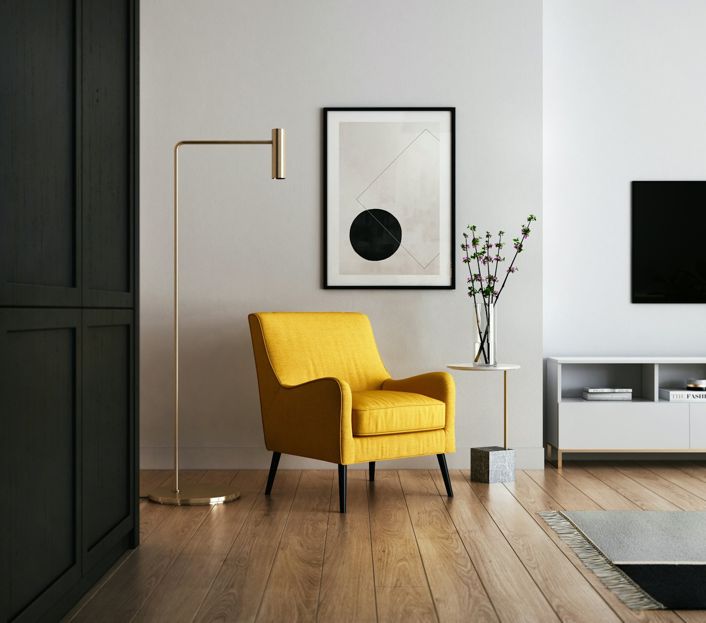 A bright lived-in room prepared for an everyday project